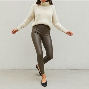 Aritzia Wilfred Free Daria Pant Brume Vegan Faux Leather High Waisted Leggings S